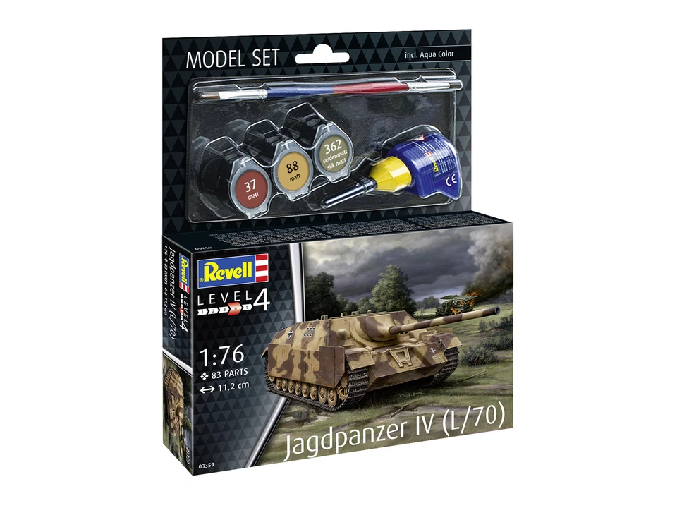 Jagdpanzer IV (L/70) Tank Model Set 1:76 Plastic Model Kit REVELL - Immagine 1 di 1