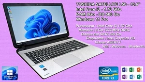 PC Portable Toshiba Satellite L50 - 15.6" - Intel Core i3 - 1.70 GHz - RAM 8Go - Photo 1/10