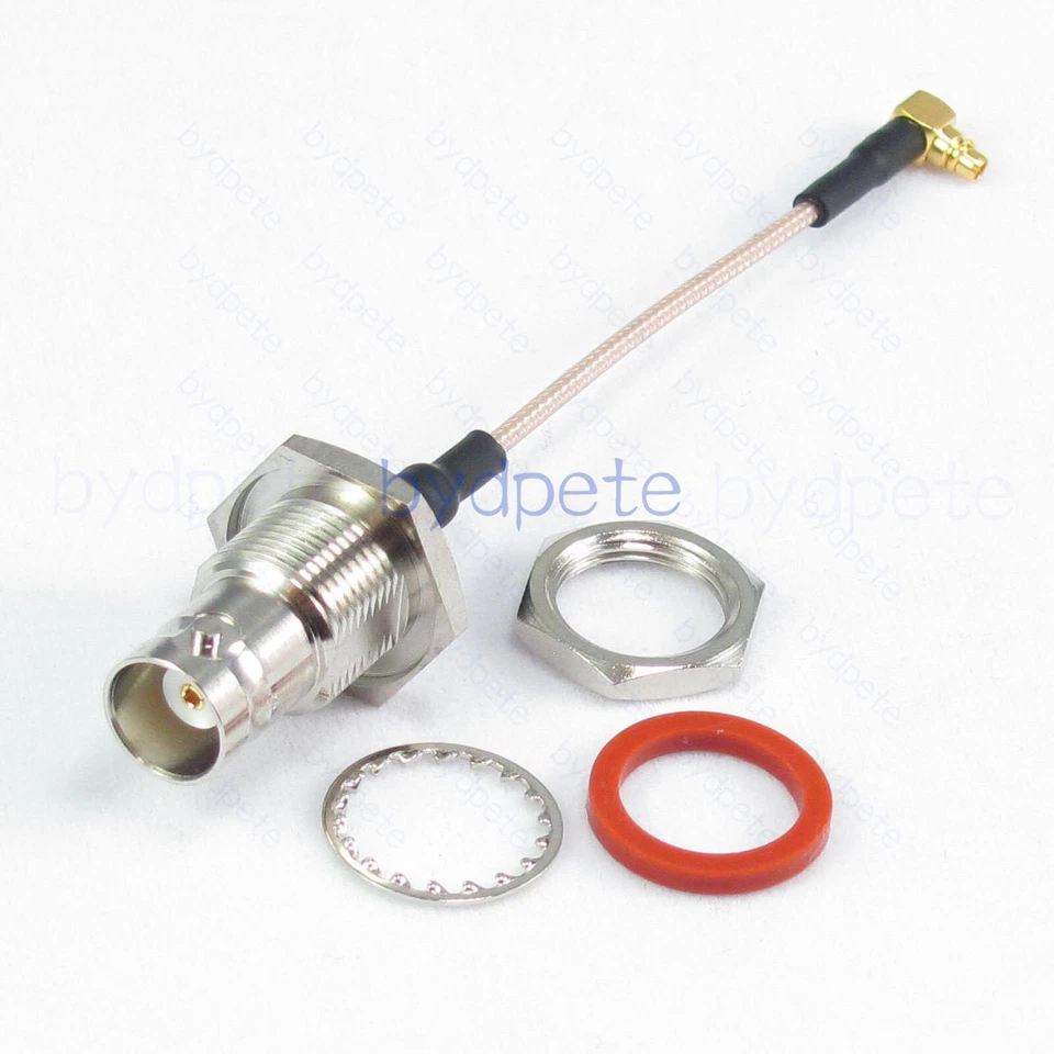 BNC female bulkhead Waterproof O-Ring IP67 IP68 to MMCX male RG178 Coaxial cable - Image 1 of 1