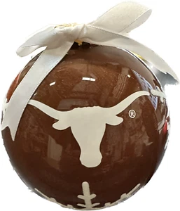 UT Univ of Texas Longhorns Univ 4in Glass Ball Christmas Ornament Licensed - Picture 1 of 4