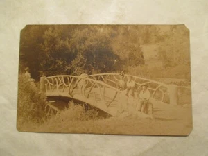 RPPC Real Photo Postcard Unusual Wood Wooden Bridge 1907 - Picture 1 of 2