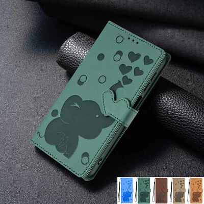 Elephant Anti Scratch Leather Flip Wallet Case For Samsung A56 A36 A26 A16 A55 - Image 1 of 4