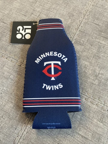 New Minnesota Twins Blue Bottle Koozie Cooler with Zipper Cover
