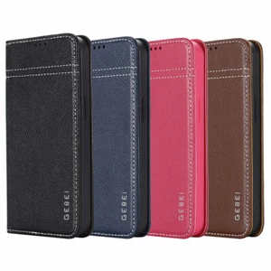 LUXUS ECHT LEDER FLIP MAGNET CASE HÜLLE FÜR APPLE IPHONE 13 14 15 16 PRO - Bild 1 von 36