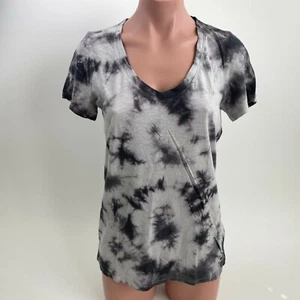 Victoria's Secret PINK Cotton Short Sleeve V Neck Tie Dye T-Shirt Gray S NWT - Picture 1 of 9