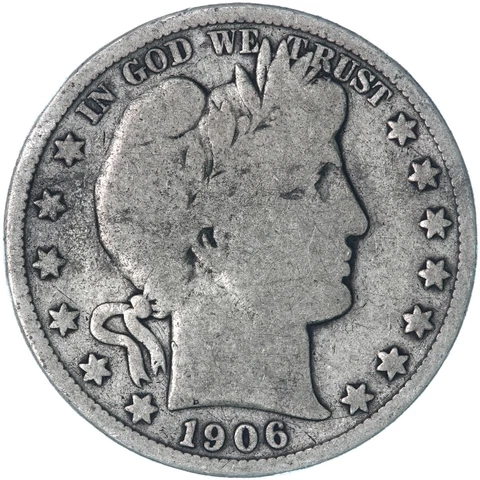 1906 S Barber Half Dollar 90% Silver Very Good VG See Pics S722 Cover