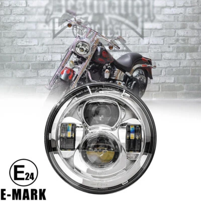 适用于 2001 - 2006 Fat Boy EFI FLSTFI2/2000 - 2017 Fat Boy FLSTF2 7 英寸 LED 车头灯 — 第 1/4 张图片