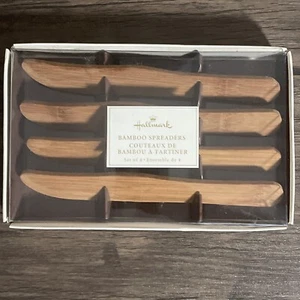 Vintage New Hallmark Bamboo Spreaders Set of 4 Housewares Natural Wood Eco - Picture 1 of 10