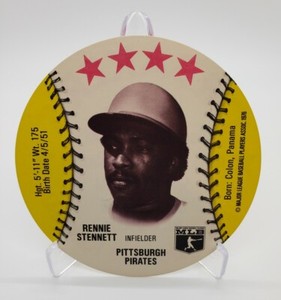 1976 Rennie Stennett Orbaker’s MSA Disc Pittsburgh Pirates Pitcher Low Grade 
