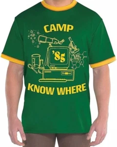 Camiseta Netflix Stranger Things Dustin's “Camp Know Where” Verde Adulto XL NUEVA SIN ETIQUETAS - Imagen 1 de 3