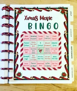 Xmas Holiday Hallmark Movie BINGO Dashboard Insert 4 use with HAPPY Planner- - Picture 1 of 3