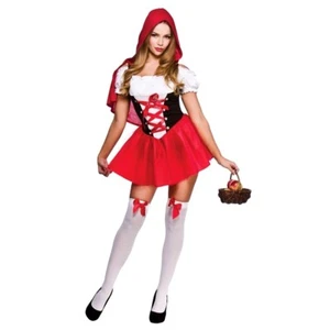 Abito corto da donna costume sexy LITTLE RED adulto taglia 6-20 - Foto 1 di 6