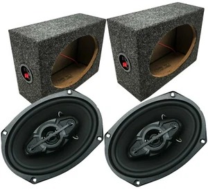 2X Gravity ELITE 1600W 6x9" Car Truck Van ATV Speaker Pair + 2x 6x9" Speaker Box - Picture 1 of 6