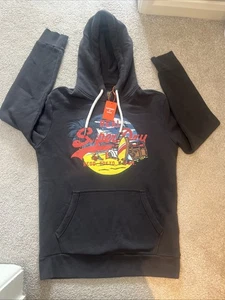 BNWT men’s Superdry Black Graphic Hoodie Hoody Beach Tokyo Japan Size Medium - Picture 1 of 8