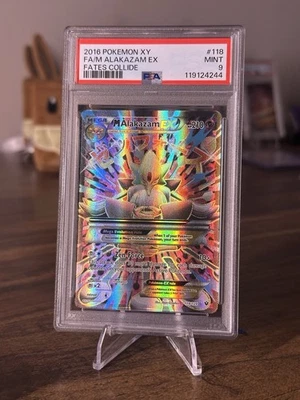M Alakazam EX, 118/124, Pokemon TCG Fates Collide, Full Art Mint PSA 9 - Image 1 of 4