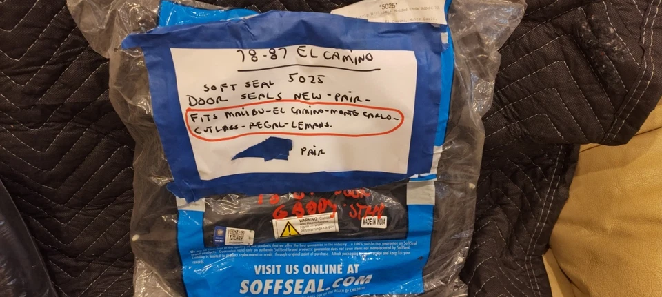 1978-88 Уплотнения для Двери Gbody Weatherstrip Cutlass, Monte Carlo, Regal, El Camino - Изображение 1 из 1