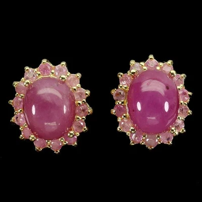 925 Sterling Silver Earrings Oval Ruby 9x8mm Natural Gemstone Jewelry - Image 1 of 4
