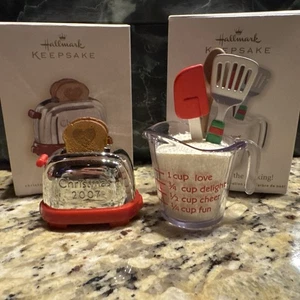 (2) Hallmark Keepsake Ornament THE MERRY IS IN THE MAKING! And Toast For Two - Picture 1 of 6