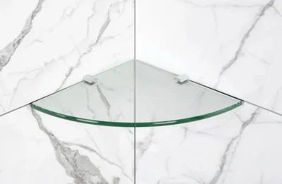 Anatolia Glass Corner Shelf 9 in. x 9 in. Tempered Glass .47 in thick wall shelf - Image 1 of 4