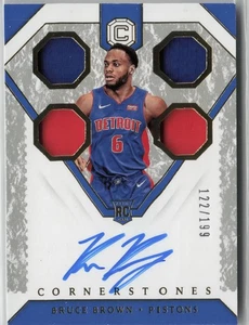 Bruce Brown 2018-19 Panini Cornerstones Auto Quad Relic Rookie 122/199 - Bild 1 von 2