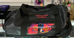 NWOT Batman - Black Vinyl Duffle Bag - Robin Melt Down Extreme Heat Dated 1997 - Picture 1 of 4