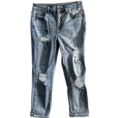 Maruices M Jeans Alto Tiro Botón Mosca Vaqueros Recortados Mujer 4 Informales Urbanos Foto 1 de 4