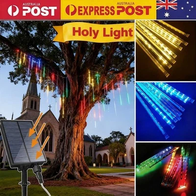 Christmas Lights Shower Light 288 LED Icicle Falling Metro Solar RGB Outdoor - image 1 of 4