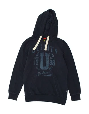 DIADORA Mens Graphic Hoodie Jumper Small Navy Blue Cotton BF10 - Imagem 1 de 3