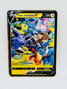 Pokemon Eevee Evolutions Kawaii Oro Metal Arte Completo Hágalo Usted Mismo Tarjeta de Arte Doujin - Imagen 1 de 1