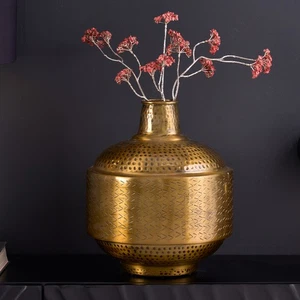 Elegante Vase ORIENT 35cm kupfer antik Hammerschlag Design Blumenvase - Bild 1 von 9