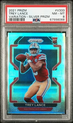 2021 Panini Prizm TREY LANCE Silver Variation Rookie Card RC PSA 8 - Image 1 of 2