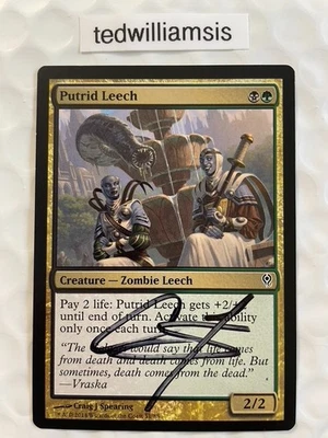 MtG Putrid Leech Duel Decks: Jace vs. Vraska Signed Autographed Craig J Spearing - Image 1 of 2