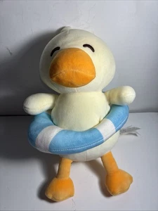 Miniso Duck Innertube Plush Lifesaver Float 10" Yellow Bird Blue White Tube - Picture 1 of 5