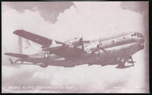 USAF BOEING KC-97G STRATOFREIGHTER Cargo Aircraft Vtg Arcade Exhibit Card #47 - Picture 1 of 1