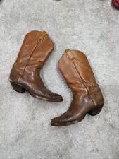 Tony Lama Vibram Sole USA MADE Mens 11 Cowboy Boots Western Tan Leather