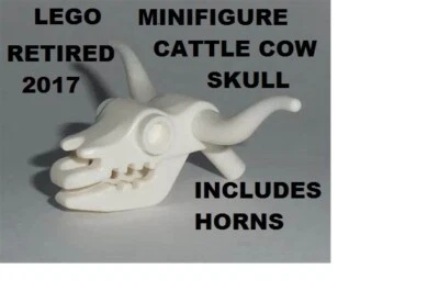 Lego caveira gado vaca chifres de touro esqueleto branco animal deserto ocidental minifigura - Imagem 1 de 2