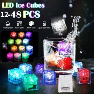 48 Stck. Aufhellende Eiswürfel Farbwechsel LED-Eiswürfel für Getränke Leuchten im Dunkeln - Bild 1 von 18