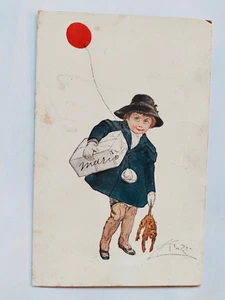 CARTOLINA ALDO MAZZA BIMBO FELICE Fp 14 x9 cm Alfieri Lacroix Milano - Imagen 1 de 2