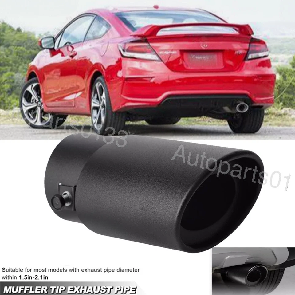 For Honda Civic Accord Black Car Stainless Rear Exhaust Pipe Tail Muffler Tip Foto 1 de 4
