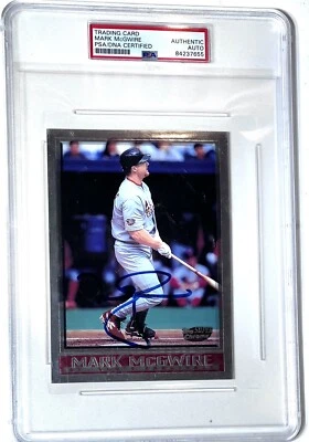 Mark McGwire Signed 1998 Topps Chrome Card Jumbo 4x6 St Louis Cardinals PSA Slab - Image 1 of 3