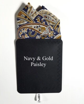 Pañuelo cuadrado de bolsillo preplegado 100 % algodón cachemir y floral Foto 1 de 4