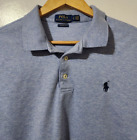 Polo Ralph Lauren Mens L Classic Fit Solid Blue Polo Shirt Navy Pony Preppy Y2K