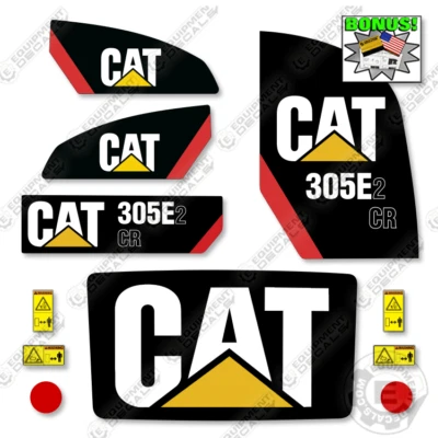 Fits Caterpillar 305 E2 CR Decal Kit Mini Excavator - 3M VINYL! - Image 1 of 2
