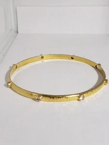 18 Karat Yellow Gold Bangle With Diamonds - Picture 1 of 8