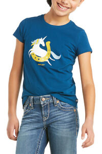 Ariat Youth Unicorn Moon T Shirt - Blue Opal - L