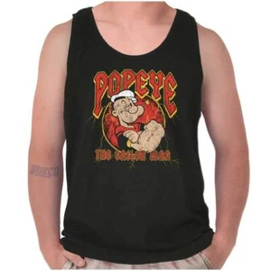 Cool Popeye The Sailor Man Rock Star Cartoon Tank Top T Shirts Tees Men Women - Picture 1 of 7