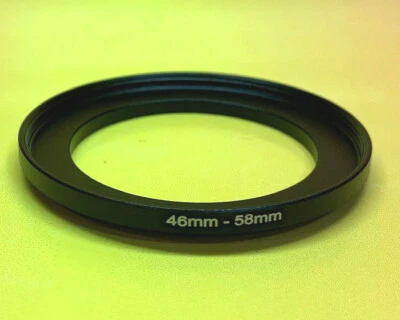 1(ONE) ADAPTER- FILTER RING 46mm to 58mm 46-58mm Step Up 46-58 BLACK METAL - Image 1 of 4
