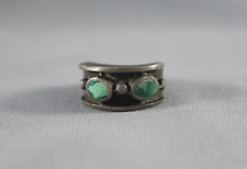 Old Pawn Navajo Sterling Silver And Turquoise Ring  Size 5 1/2