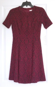 London Style Pettes Womens Dress Size 2P Black Wine Short Sleeve Career MSRP $74 - Picture 1 of 7