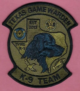 TEXAS GAME WARDEN K-9 TEAM PATCH - Picture 1 of 1